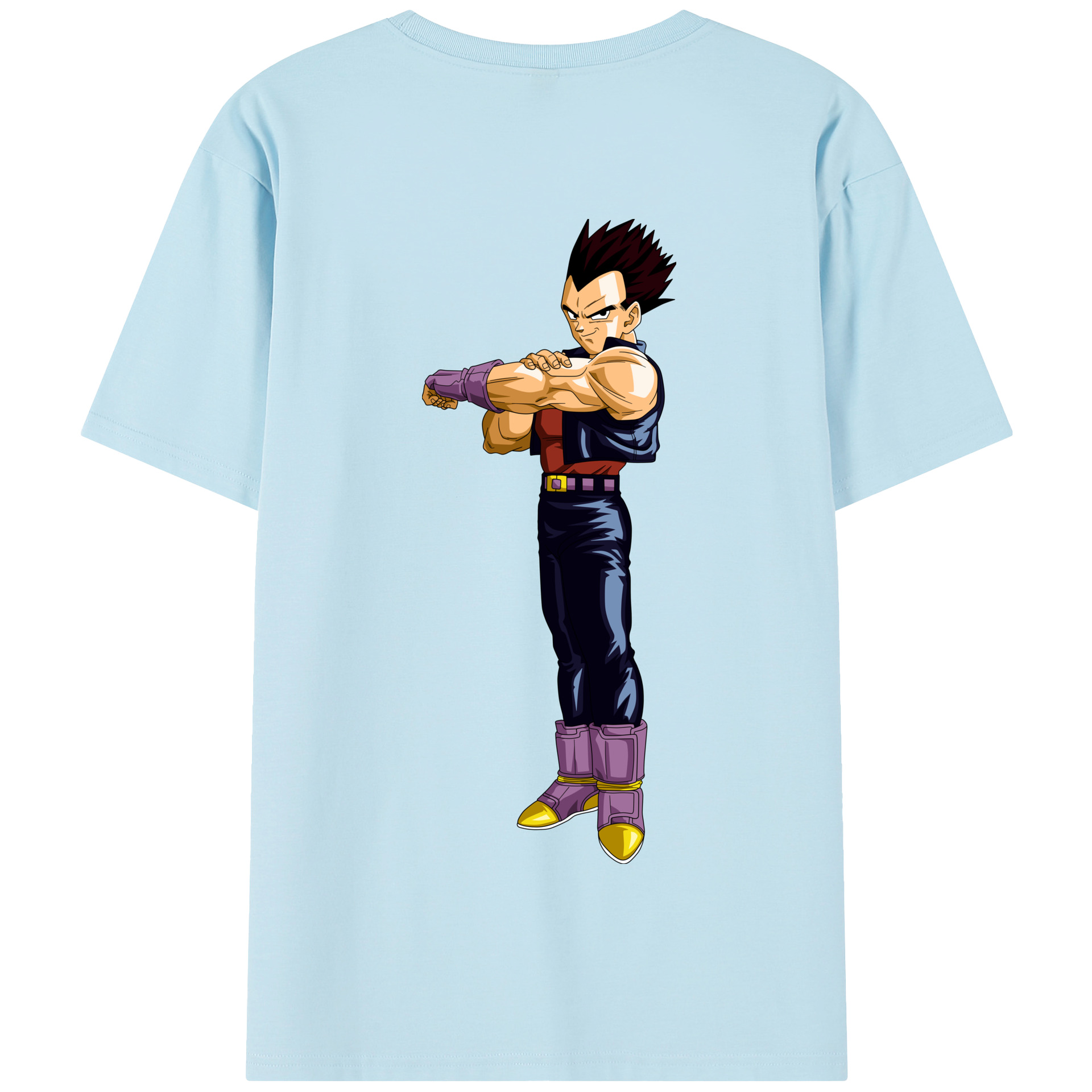 （画像用） ドラゴンボール ベジータ四世（Bejīta Yonsei）DRAGON BALL Vegeta IV 綿100％半袖Tシャツ（背面プリント）
